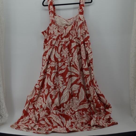 Who What Wear Batik Floral Aurora Red Dress Boho Plus Sz 1X - Picture 14 of 16